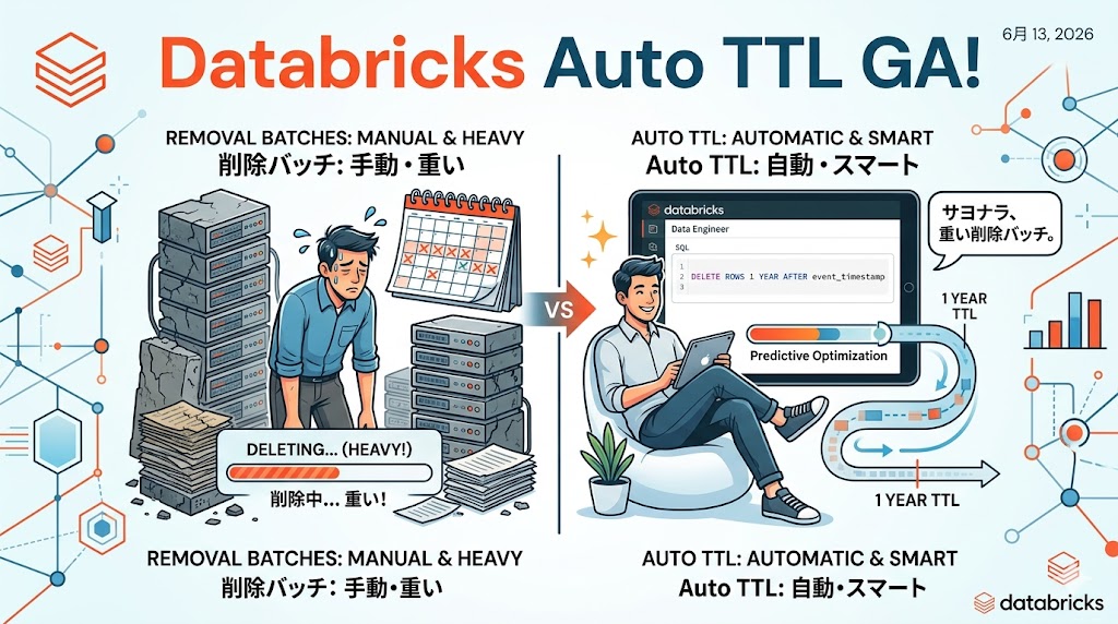 削除バッチなんていらんかったんや…DatabricksのAuto TTLについて！
