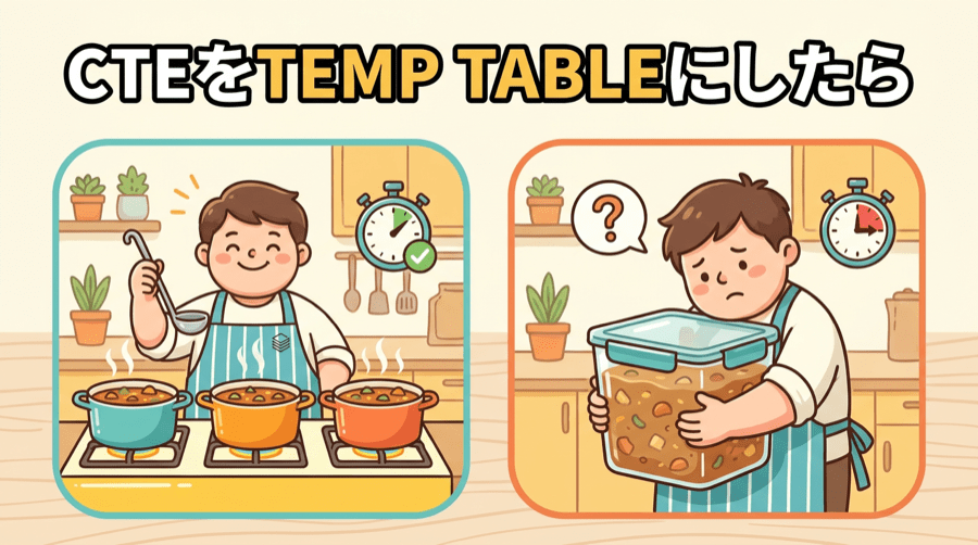 CTEをTEMP TABLEにしたら速くなるか試してみた